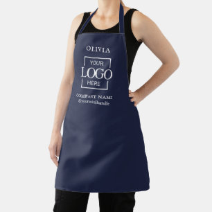 Delantal Logotipo Empresarial Personalizado Azul y Nombre d
