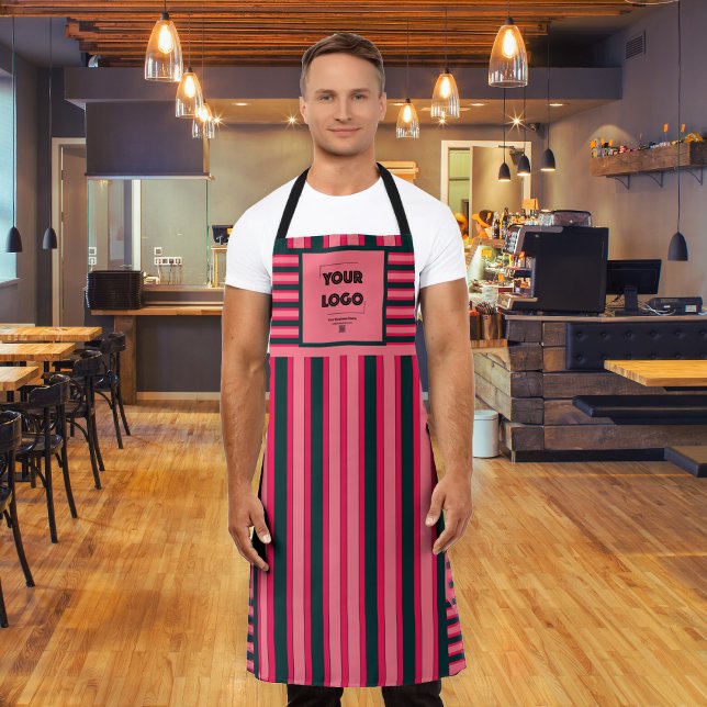 Delantal Logotipo empresarial personalizado de Fuchsia Blac (Subido por el creador)