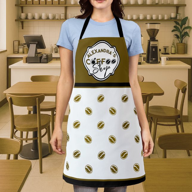 Delantal Logotipo personalizable de cafetería para hogar/ne (Subido por el creador)