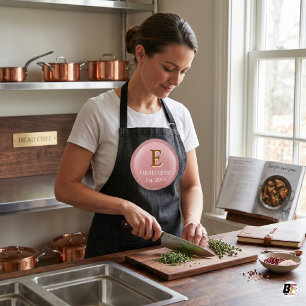 Delantal Logotipo personalizado de chef principal con monog