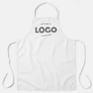 Delantal Logotipo rectangular moderno blanco
