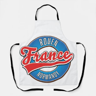 Delantal logotipo retro de Rouen Normandía Francia