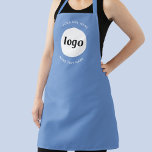 Delantal Logotipo simple con azul promocional de negocios d<br><div class="desc">Añade tu propio logotipo y elección de texto a este diseño. Eliminar el texto superior o inferior si lo prefiere. Minimalista y profesional. Excelente para la marca de empleados,  o como producto promocional para sus clientes y clientes.</div>