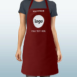 Delantal Logotipo simple con marca comercial de texto en bo<br><div class="desc">Añade tu propio logotipo y elección de texto a este diseño. Eliminar el texto superior o inferior si lo prefiere. Minimalista y profesional. Excelente para la marca de empleados,  o como producto promocional para sus clientes y clientes.</div>