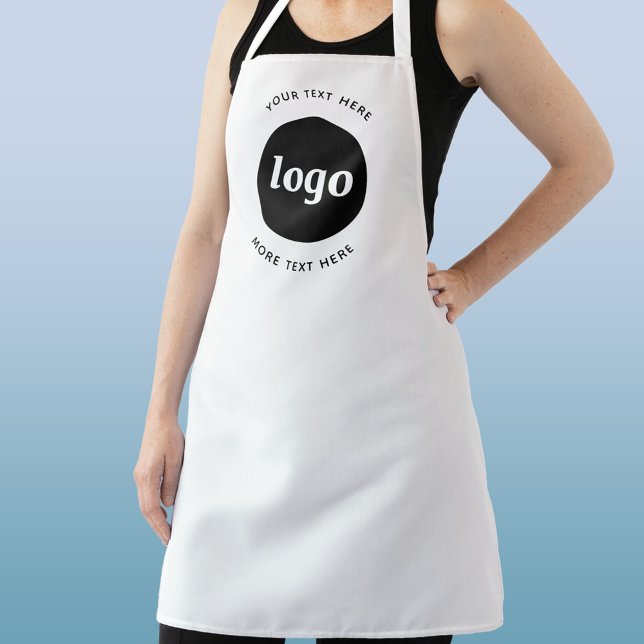 Delantal Logotipo Simple Con Texto Empresarial (Simple logo with text promotional business apron)