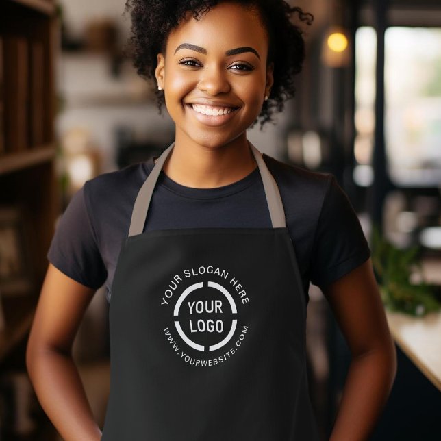 Delantal Logotipo simple de la empresa Personalizado person (Simple Custom Company Logo personalized Apron)