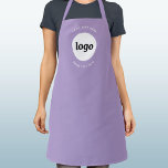 Delantal Logotipo simple Texto comercial Lilac promocional<br><div class="desc">Añada su propio logotipo y la elección de texto a este diseño de negocio en tonos pastel. Eliminar el texto superior o inferior si lo prefiere. Minimalista y profesional. Ideal para la marca uniforme de los empleados,  o como producto promocional para sus clientes y clientes.</div>