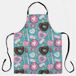 DELANTAL LOLLIPOPS DE DÍA DE SAN VALENTÍN VERDE ROWN PINK