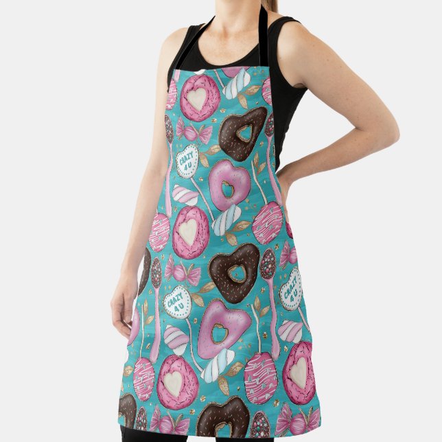 DELANTAL LOLLIPOPS DE DÍA DE SAN VALENTÍN VERDE ROWN PINK (in situ)