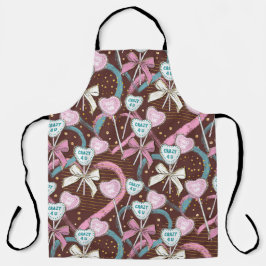 DELANTAL LOLLIPOPS DE DÍA DE SAN VALENTÍN VERDE ROWN PINK