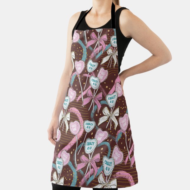 DELANTAL LOLLIPOPS DE DÍA DE SAN VALENTÍN VERDE ROWN PINK (in situ)