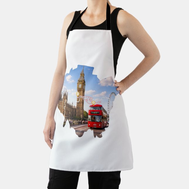 Delantal London 26.2 Marathoner Course Map Apron (in situ)