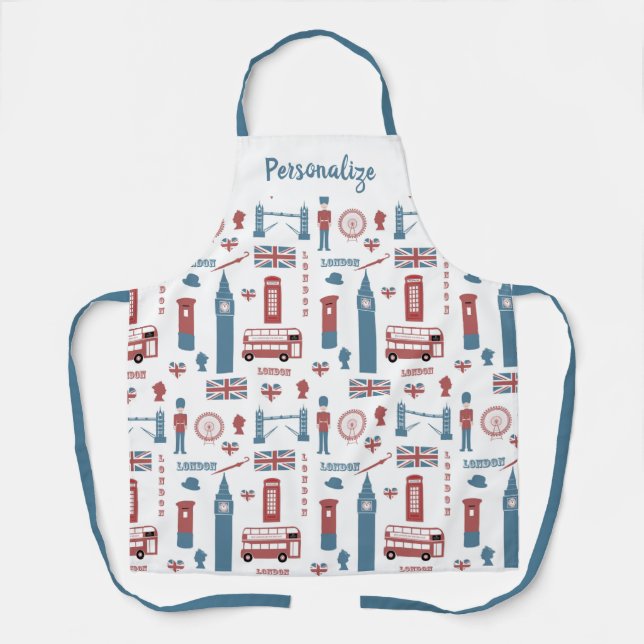 Delantal Londres Inglaterra Gran Guardia de Reina de Bander (Anverso)