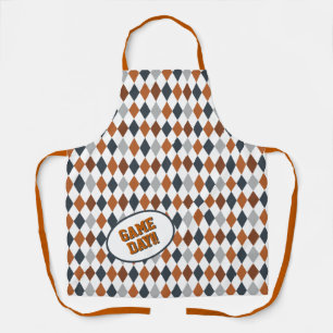 Delantal Longhorn Naranja Quemada Patrón de Argyle para Día