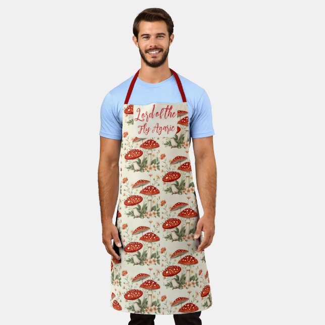 Delantal Lord of the Fly Agaric Floral White Mushrooms (Gastado)