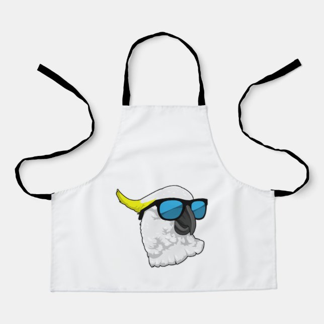 Delantal Loro con gafas de sol (Anverso)