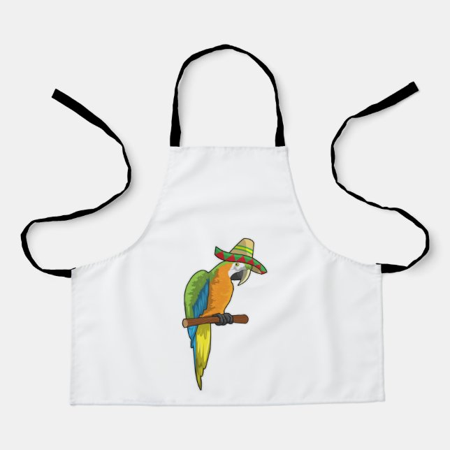 Delantal Loro con gorra de paja (Anverso)