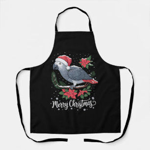 Delantal Loro gris africano de Navidad