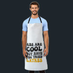 Delantal Los abs son Guay pero has probado Latkes Hanukkah<br><div class="desc">hanukkah,  judía,  menorah,  dreidel,  latkes,  regalo,  cumpleaños,  groovy,  chanukah</div>