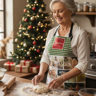 Delantal LOS AMAMAMOS A LOS Navidades DE Collage de fotos D
