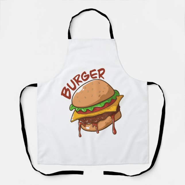 Delantal Los amantes de la hamburguesa (Anverso)