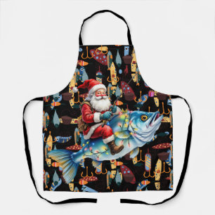 Delantal Los amantes de la pesca Navidades con peces de San