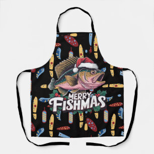 Delantal Los amantes de la pesca Navidades con peces de San