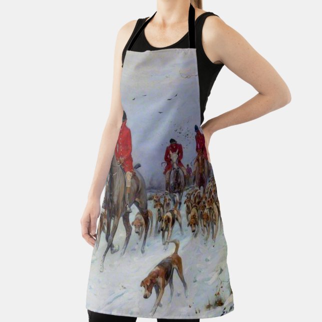 Delantal Los cazadores de Fox Hunt y los perros que regresa (in situ)