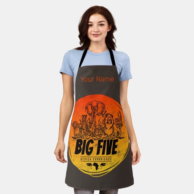 Delantal Los cinco grandes elefantes de la cosecha de Safar (Gastado)