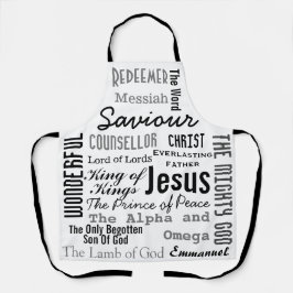 Delantal Los diecisiete nombres de Jesús Cristiano