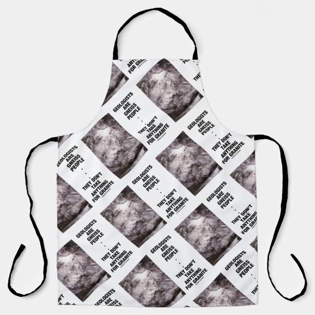 Delantal Los geólogos son genios, la gente no se toma grani (Anverso)