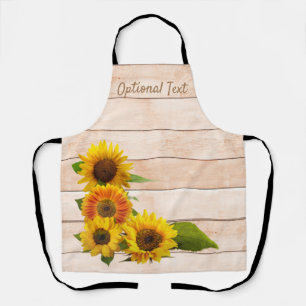 Delantal Los girasoles rusos en la madera