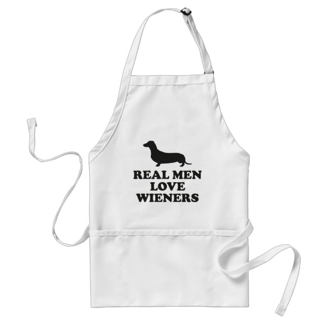 Delantal Los hombres de verdad aman a los wieners (Frente)