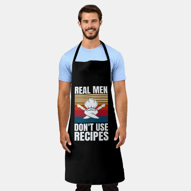 Delantal Los hombres de verdad no usan recetas - Cocina div (Gastado)