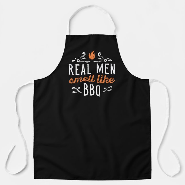 Delantal Los hombres reales huelen como barbacoas (Anverso)