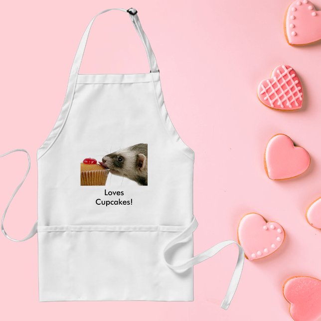 Delantal Los hurones adoran los pasteles (Ferrets Love Cupcakes Adult Apron)