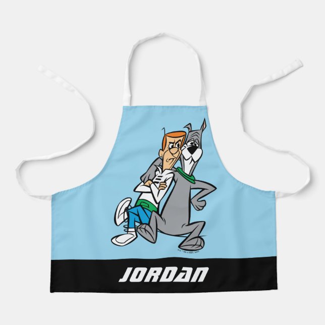 Delantal Los Jetsons | George y Astro | Añadir su nombre (Anverso)