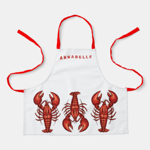 Delantal Los langostas personalizan el pequeño auricular