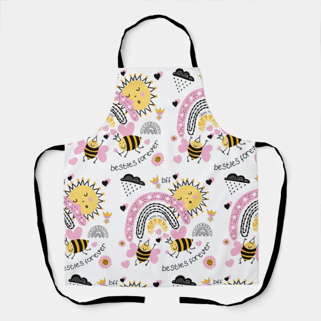 Delantal Los mejores amigos de las abejas reina por siempre (Anverso)