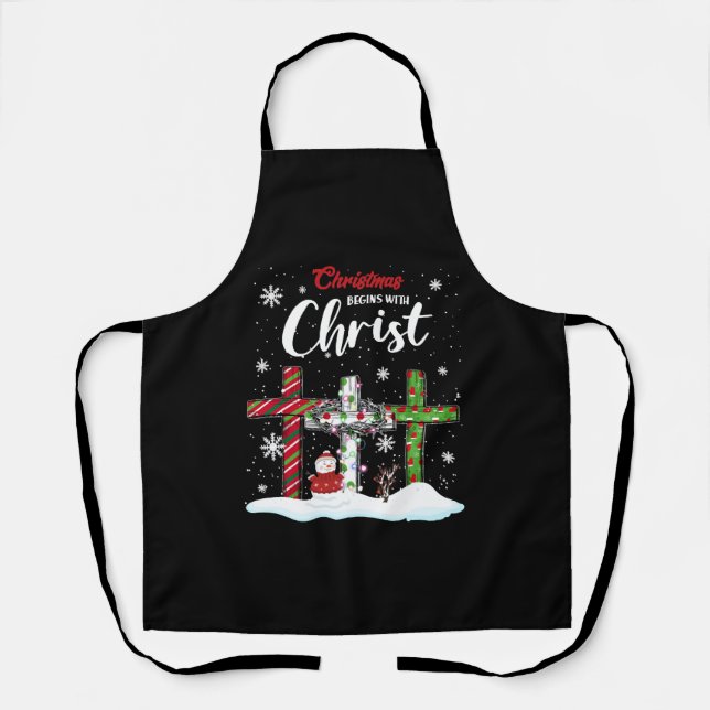 Delantal Los navidades comienzan con el Cristo de los hombr (Anverso)