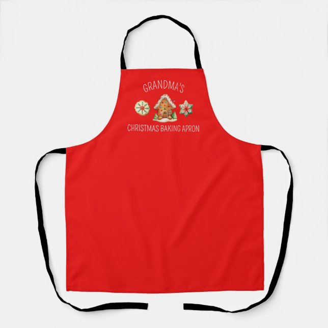 Delantal Los Navidades de la abuela horneando, cocinando, f (Anverso)