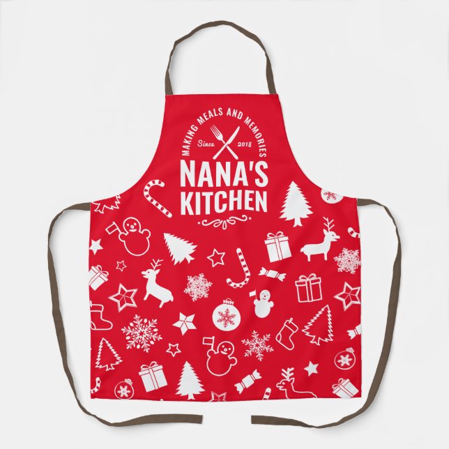 Delantal Los Navidades de la Cocina Roja de Nana Giren (Anverso)