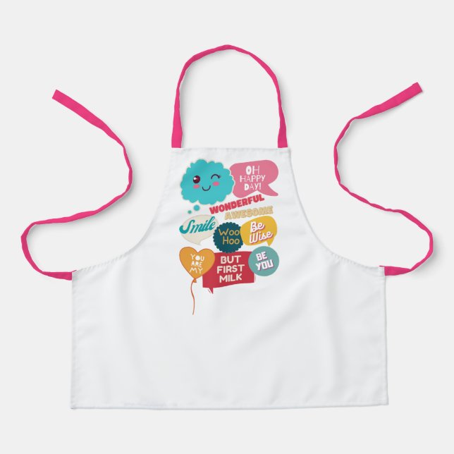 Delantal Los niños en Guay cutan graciosas palabras de moti (Anverso)