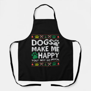Delantal Los perros me hacen feliz a los Navidades feos sué
