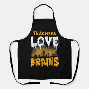 Delantal Los profesores aman los cerebros Halloween