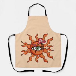 Delantal Los rayas de champiñones que dan el sol