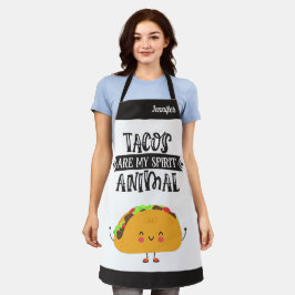 Delantal Los tacos graciosos son mi animal espiritual