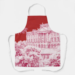 Delantal Los terrenos en Pemberley (rojo) -