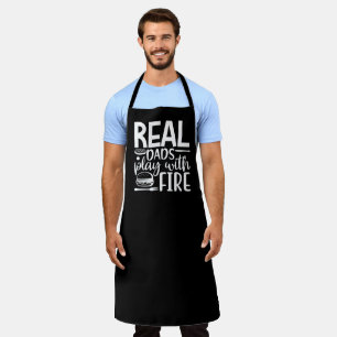 Delantal Los Verdaderos Dads Juegan Con Fire BBQ Gran Apron
