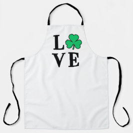 Delantal LOVE Clover Shamrock Ireland St Patrick's Fiesta